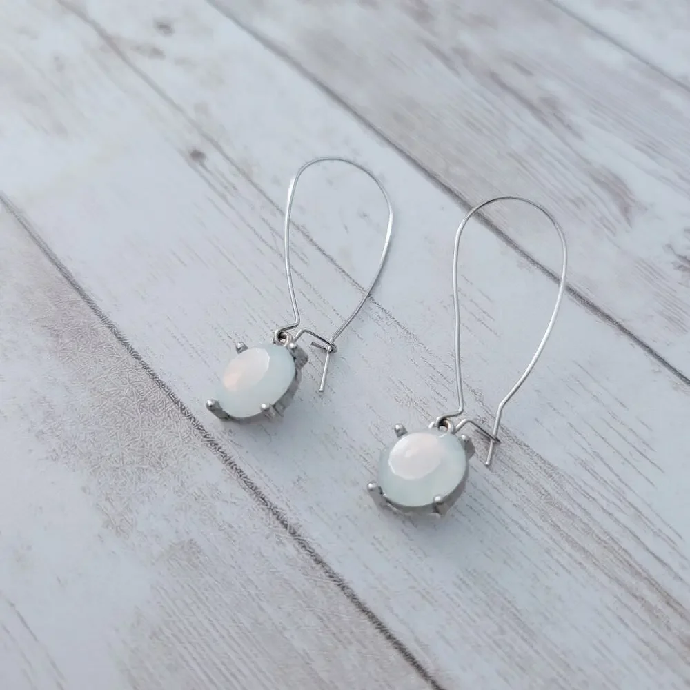 Long Frosted Dangle Earrings